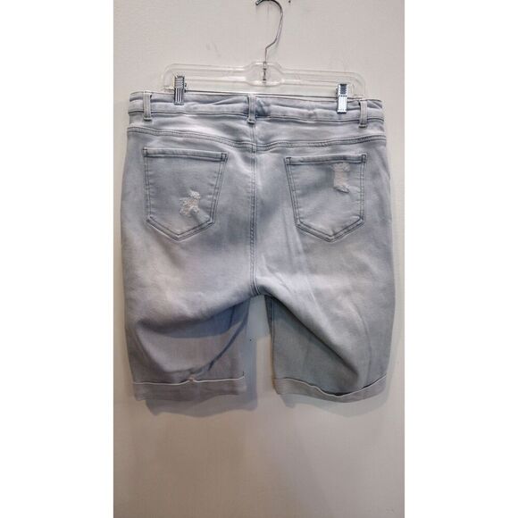 Blue Savy Light wash Knee length jean shorts - Picture 2 of 6